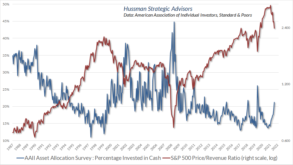 AAII average cash allocation