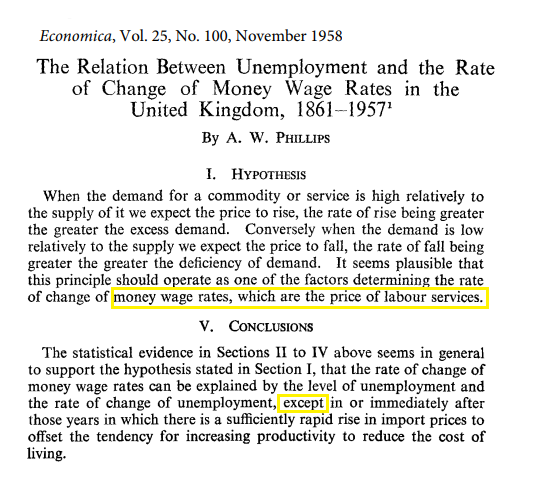 The Phillips Curve is actually about wage inflation